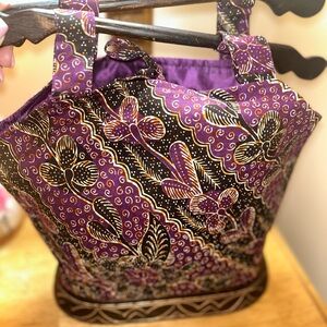 Elegant Purple Floral Tote Bag